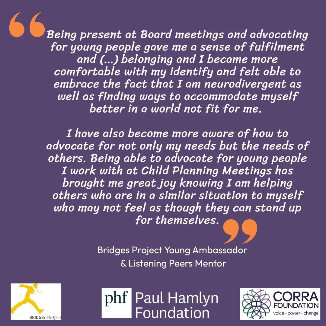 Some of the great things about being a young volunteer with Bridges 🙌

#Impact #YouthLed #Volunteering #MakingADifference #YoungAmbassadors #ListeningPeers #EastLothian